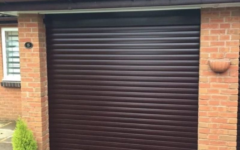 brown roller garage door